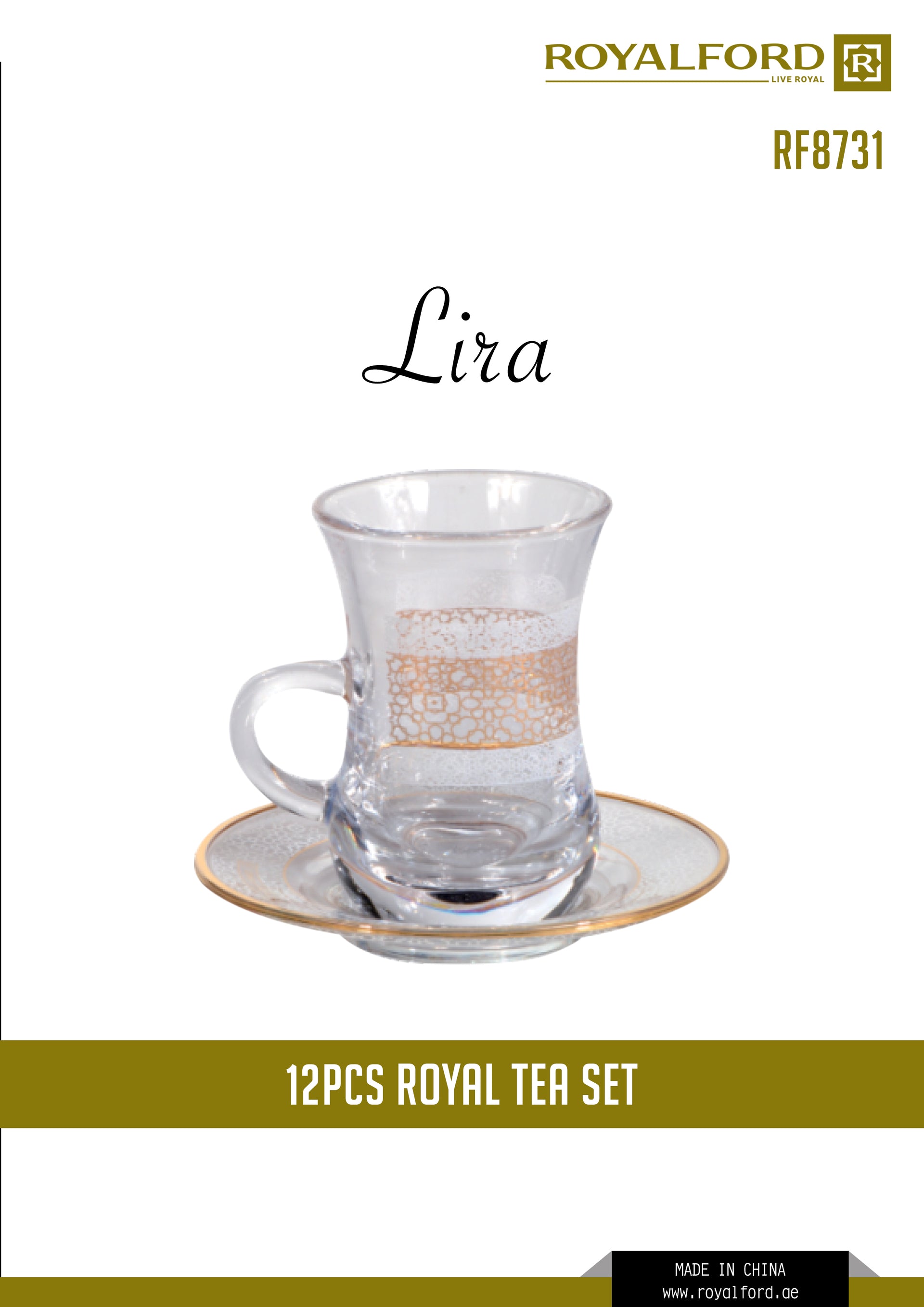 12-Piece Laya Royal Tea Set Clear