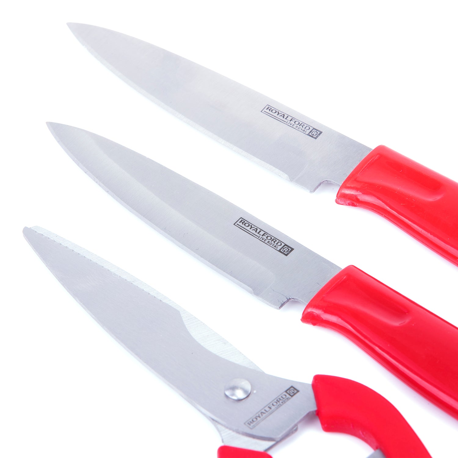 4-Piece Kitchen Tools Set Red/Silver