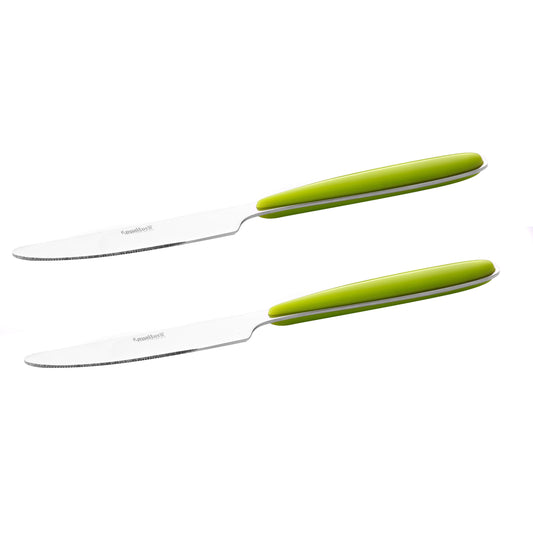 2-Piece Tab Knife Set Silver/Green 22.5 x 2 x 1.4cm