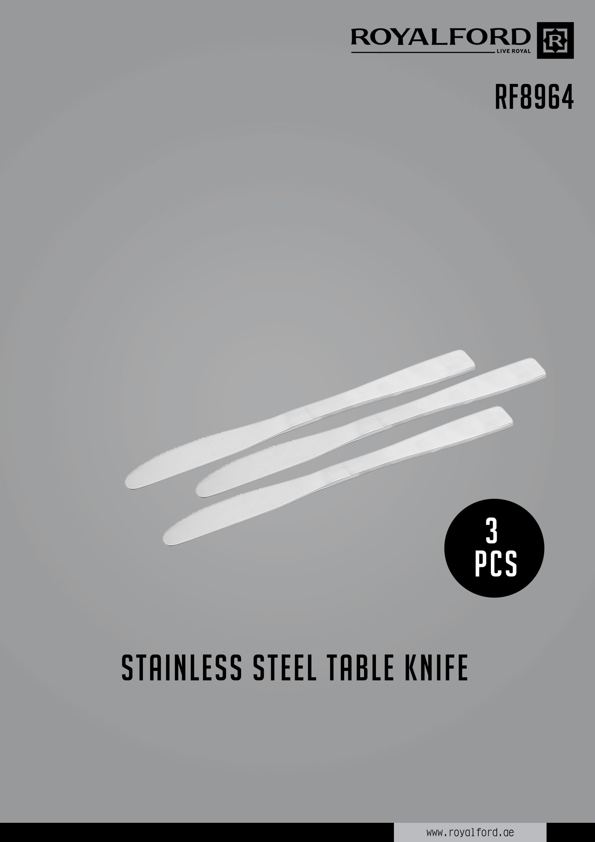 Royalford 3 Pcs Ss Table Knife