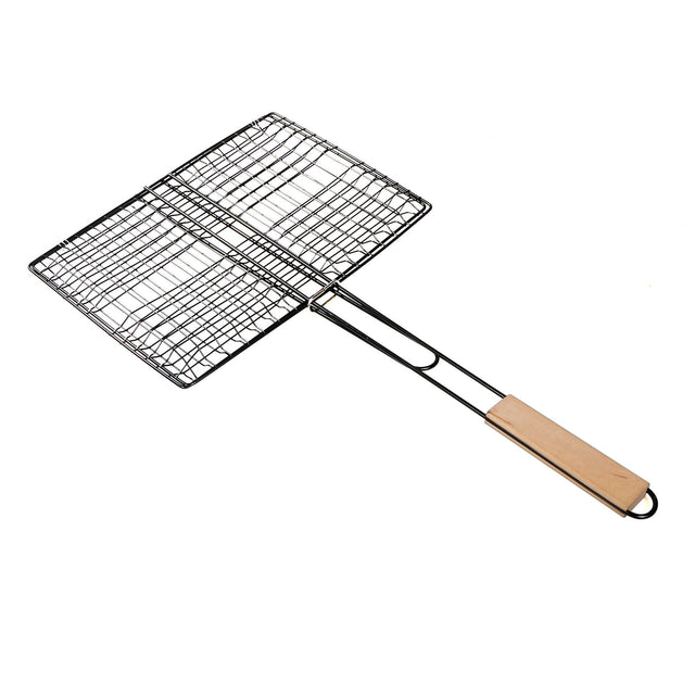 BBQ Grill Basket RF9394 – 33x23CM Rectangular Grilling Basket with Removable Wooden Handle | For Vegetables, Fish, Seafood & Meat