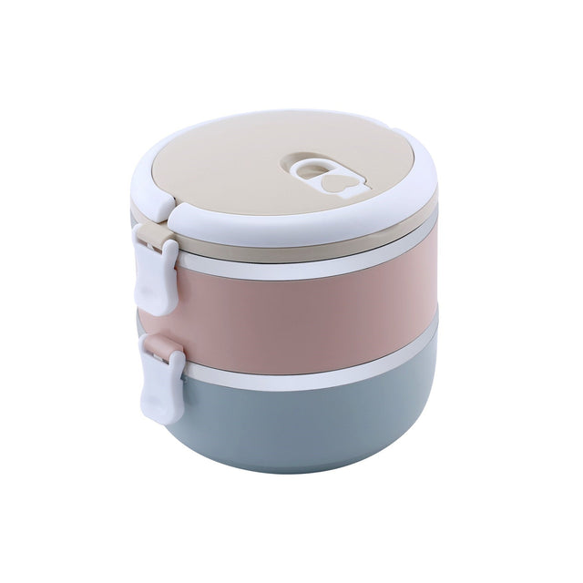 Royalford RF9294 1400ML Double Layer Lunch Box - Leak-Proof & Airtight Lid Food Storage Container - High-Quality Stainless Steel Inner, Non-Toxic and Design - Portable and Dishwasher, Microwave Safe