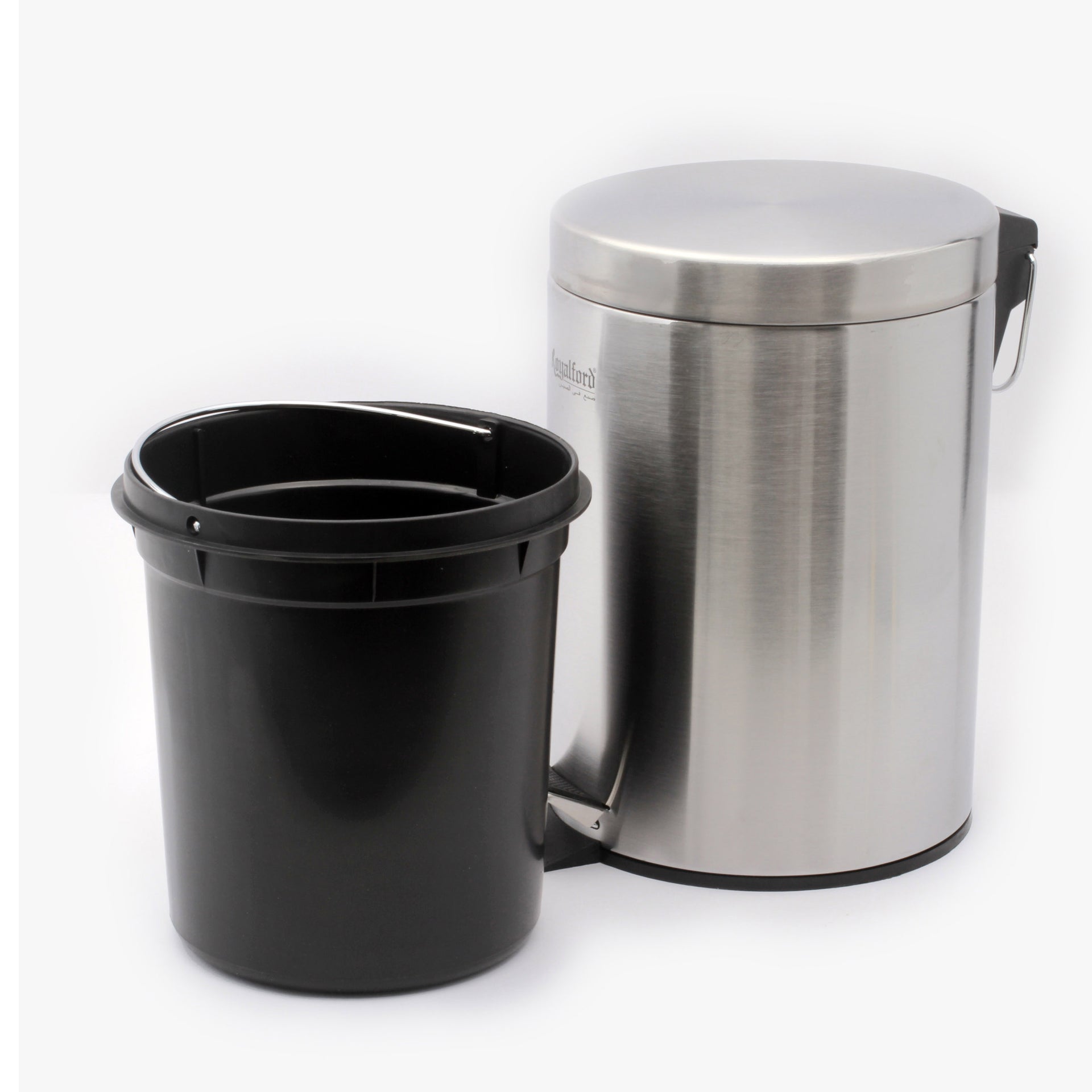 Pedal Trash Bin Silver/Black