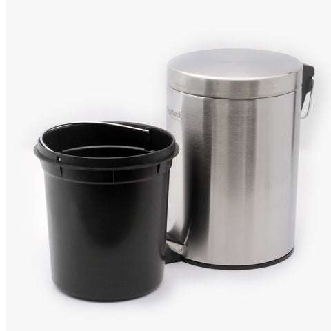 Pedal Trash Bin Silver/Black