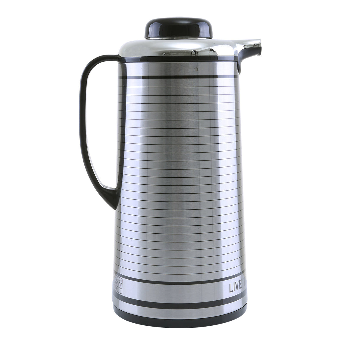 Royalford RF5753 1.3L Vacuum Flask - Heat Insulated Thermos for Keeping Hot/Cold Long Hour Heat/Cold Retention, Multi-Walled, Hot Water, Tea, Beverage | Ideal for Social Occasion, Commercial & Outings Silver/Black 1.3Liters