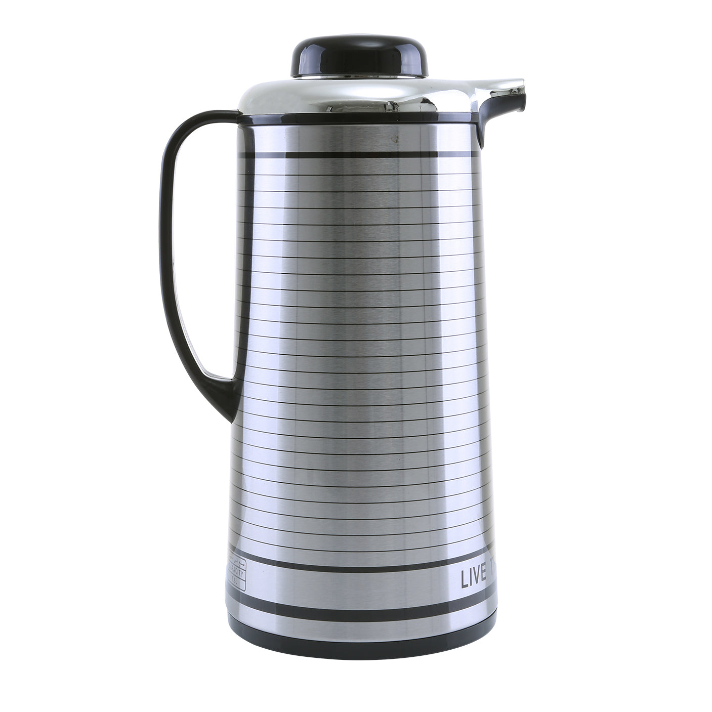 Royalford RF5753 1.3L Vacuum Flask - Heat Insulated Thermos for Keeping Hot/Cold Long Hour Heat/Cold Retention, Multi-Walled, Hot Water, Tea, Beverage | Ideal for Social Occasion, Commercial & Outings Silver/Black 1.3Liters