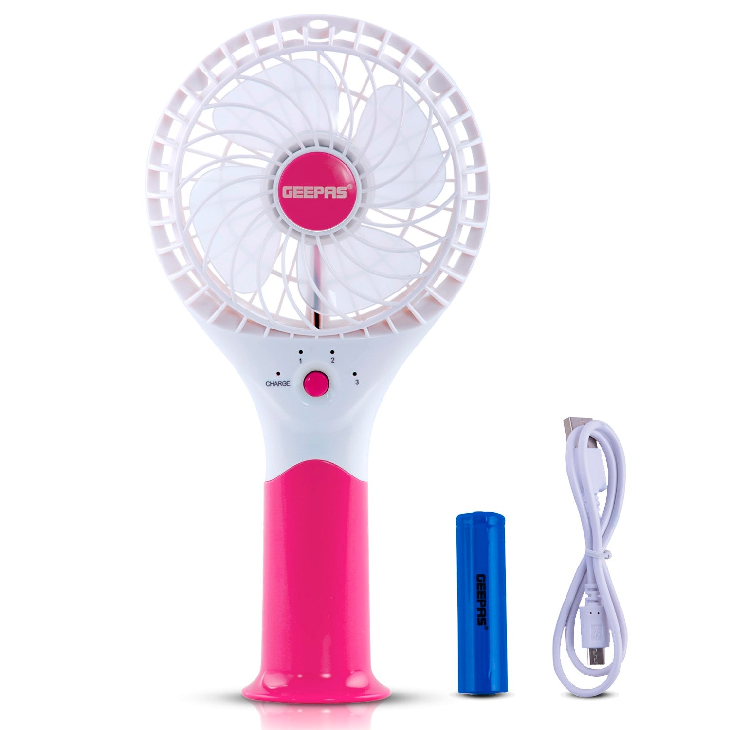 Rechargeable Mini Fan with 3 Speed Options, GF9617, Multicolor