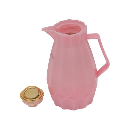 RF12131 1000ml Vacuum Flask | Pink Glass Inner with PP Outer Body | Hot & Cold Insulated Bottle | Leak-Proof Portable Flask | Pink & Golden