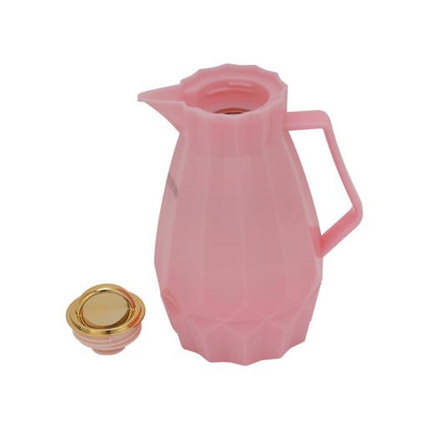 RF12131 1000ml Vacuum Flask | Pink Glass Inner with PP Outer Body | Hot & Cold Insulated Bottle | Leak-Proof Portable Flask | Pink & Golden