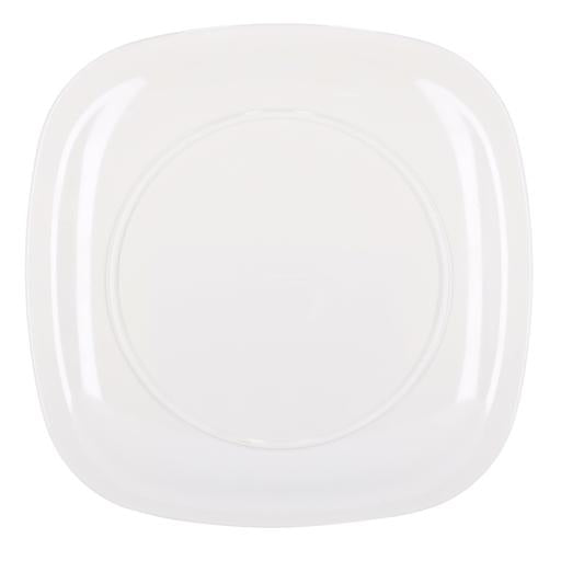 7.5" Opal Ware Square Plate | White Dessert & Serving Plate | Microwave & Dishwasher Safe Dinnerware | BPA-Free Plate for Snacks, Pasta, Salad & Desserts