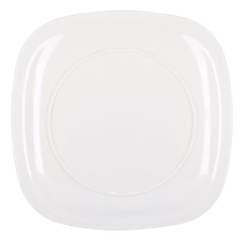 7.5" Opal Ware Square Plate | White Dessert & Serving Plate | Microwave & Dishwasher Safe Dinnerware | BPA-Free Plate for Snacks, Pasta, Salad & Desserts