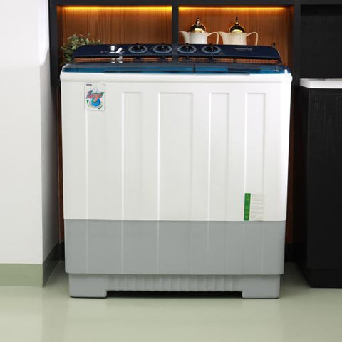20 Kg Twin Tub Semi-Automatic Washing Machine | 10 Kg Spin, Top Load | Energy-Efficient, Dual Wash/Spin Motor | White/Blue/Gray 20 kg 960 W GSWM6491 White/Blue/Gray