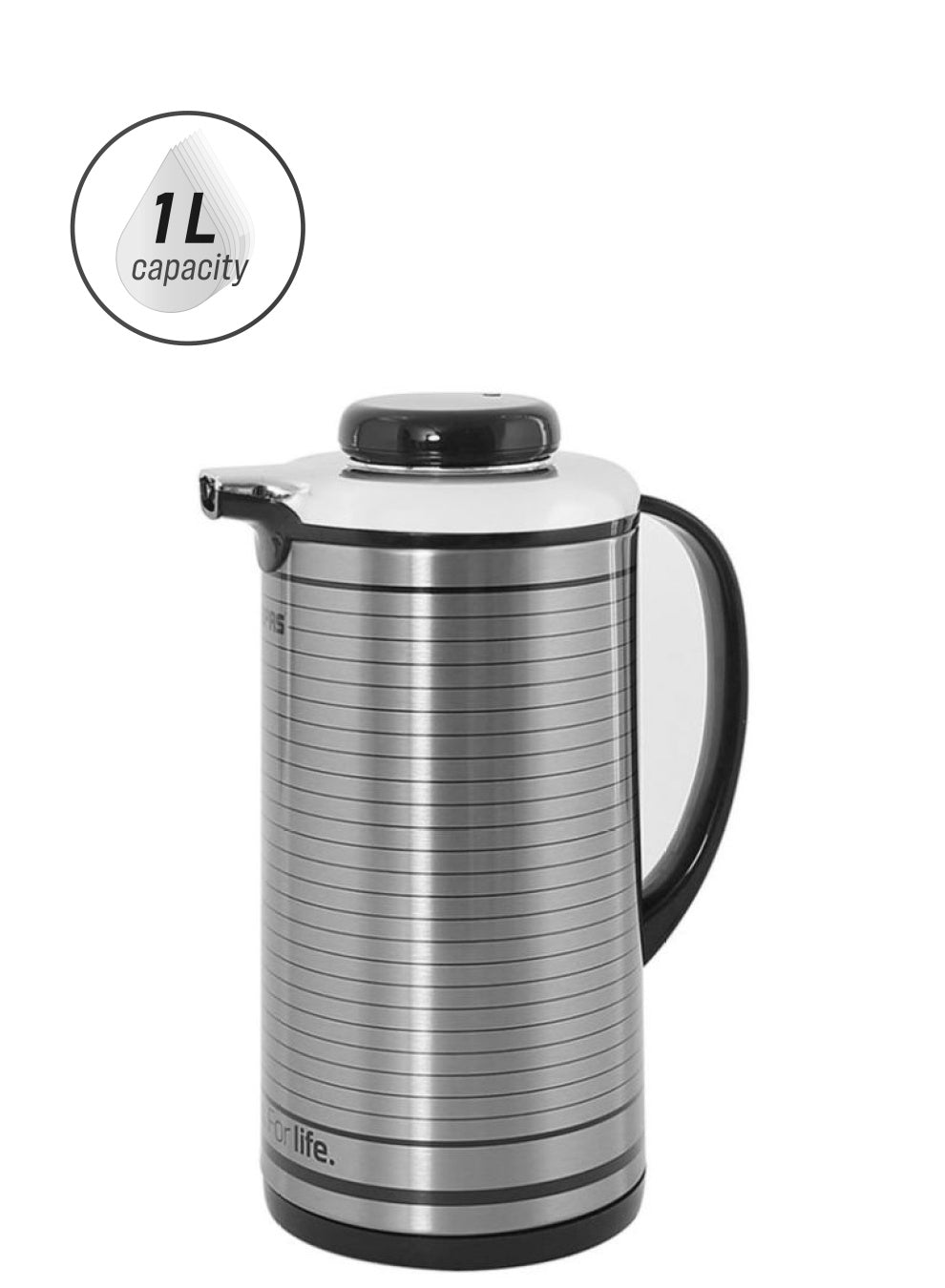Geepas GVF5258 1.0 L Vacuum Flask - Heat Insulated Thermos for Keeping Hot/Cold Long Hour Heat/Cold Retention, Multi-Walled, Hot Water, Tea, Beverage | Ideal for Social Occasion, Commercial & Outings