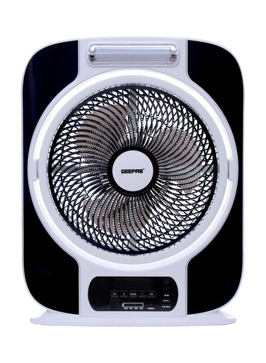 Rechargeable Portable Fan, 9 Speed Levels, Up to 40 Hours Runtime, 40W, Black/White