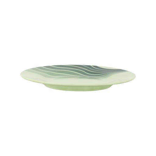 RF8156 Green Radiant Thai Dinner Plate 8 Inch | Lightweight Durable Dinnerware Plate with Stylish Striped Design | Dishwasher Safe Plate for Everyday Dining