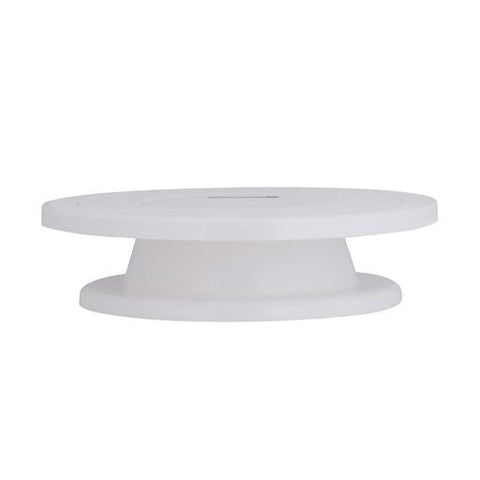 RF10866 28CM Cake Decorating Turntable | 360° Rotating Cake Stand with Anti-Skid Base | Plastic Icing & Frosting Stand for Cake Decoration, Leveling & Baking | White