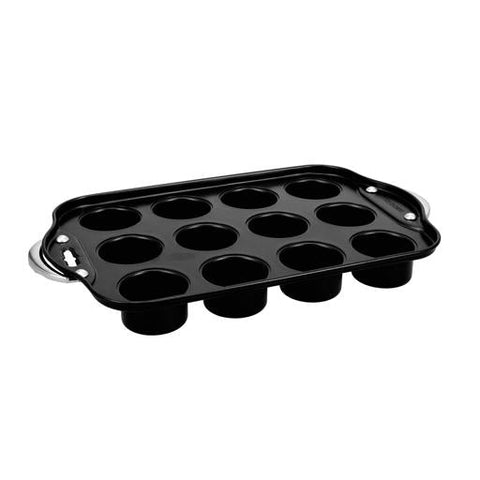 12-Cup Carbon Steel Muffin Pan RF10091 – Non-Stick Baking Tray with Loose Base | Oven Safe up to 220°C