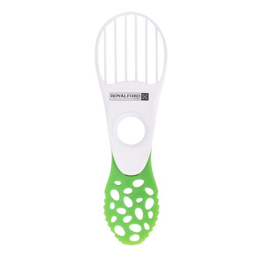 Royalford 5-in-1 Avocado Tool- RF10517| Perfect for Cutting, De-stoning and Slicing| Food-Grade, Premium-Quality Polymer| Ergonomic Design for Easy and Convenient Handling| Dishwasher Safe| Green White