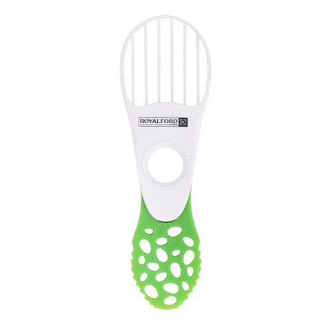 Royalford 5-in-1 Avocado Tool- RF10517| Perfect for Cutting, De-stoning and Slicing| Food-Grade, Premium-Quality Polymer| Ergonomic Design for Easy and Convenient Handling| Dishwasher Safe| Green White