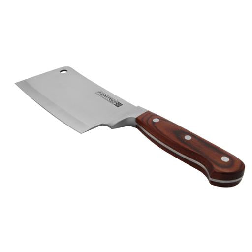 6-Inch Stainless Steel Cleaver Knife with Wooden Handle – Razor Sharp Multipurpose Kitchen Meat Cleaver for Chopping, Cutting & Dicing