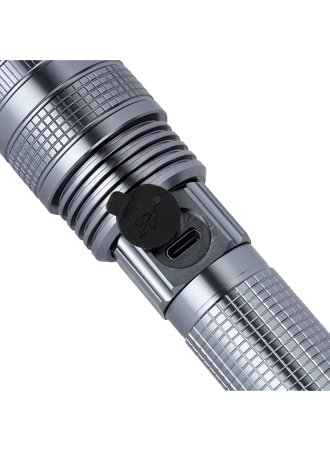 Zoomable 3 IN 1 Family Pack Rechargeable LED Flashlight| Aluminium Alloy Body | 15 W High Power LED | Type C Charging Li-ion 4000 mAh Battery| 6 Hrs working time GFL4658 Black