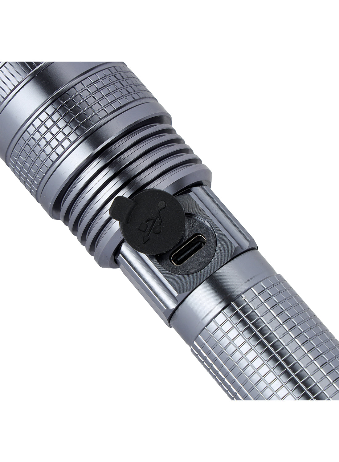 Zoomable 3 IN 1 Family Pack Rechargeable LED Flashlight| Aluminium Alloy Body | 15 W High Power LED | Type C Charging Li-ion 4000 mAh Battery| 6 Hrs working time GFL4658 Black