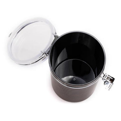 RF8223 Coffee Storage Container 1.05L | Airtight Stainless Steel Coffee Canister with CO₂ Valve | Cherrywood Finish Kitchen Storage Jar | Vacuum Food Storage Container
