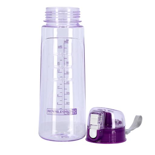 RF5222PP Water Bottle with Time Marker 750ML | BPA Free Sports Bottle with Fruit Infuser Strainer & Straw | Leakproof Fitness Bottle for Gym, Travel & Outdoor Activities