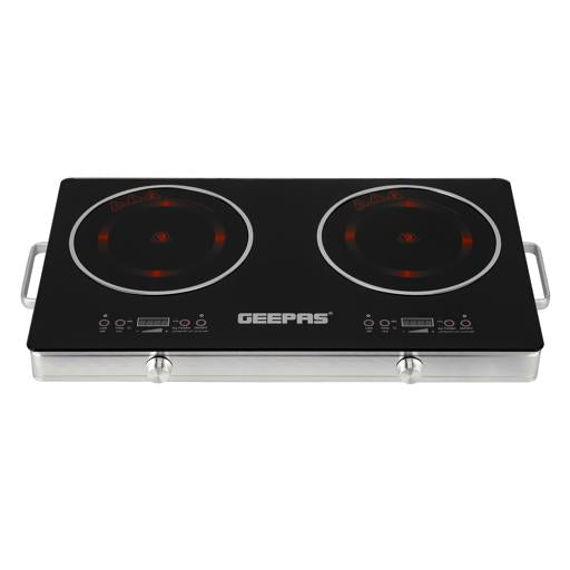 Double Burner Infrared Cooker, 99mins Timer | LED Digital Display | 9 Temperature Settings | Child Lock | Ceramic Heating Element, Touch & Knob Control GIC6131 Multicolour