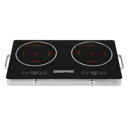 Double Burner Infrared Cooker, 99mins Timer | LED Digital Display | 9 Temperature Settings | Child Lock | Ceramic Heating Element, Touch & Knob Control GIC6131 Multicolour