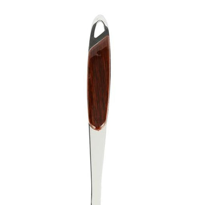 Stainless Steel Skimmer Spoon with Wooden Finish Handle | Slotted Frying Strainer Ladle for Pasta, Fries, Noodles & More