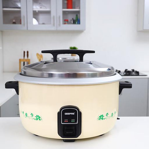 10 L Electric Rice Cooker| Non-Stick Inner Pot and Stainless-Steel Lid| Includes Cook and Warm Functions, Safety Protection, Electric Shock proof, Resistant to High Temperature| Rice Spoon and Measuring Cup 2800 W GRC4323 Beige/Black/Silver