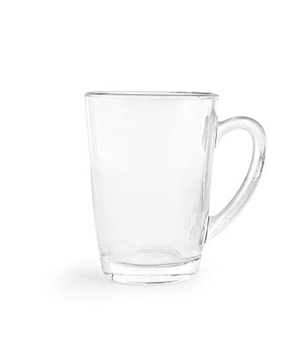 150ml Glass Cup | Clear Drinking Cup with Ergonomic Handle | Thick Base Glass Mug for Tea, Coffee & Hot or Cold Beverages