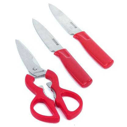 4-Piece Kitchen Knife Set RF6968 – 2 Stainless Steel Knives, Kitchen Scissors & Cutting Board | All-in-One Kitchen Tool Set