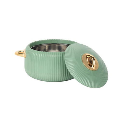 Royalford 2800ml Pearl Insulated Hotpot RF12711 | Stainless Steel Inner Casserole with PU Insulation | Twist Lock Food Warmer | Green