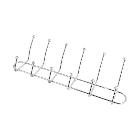 RF1426-MH6 Metal Wall Hanger with 6 Hooks – Heavy-Duty Wall Mounted Coat Rack | Multi-Purpose Organizer for Clothes, Towels, Bags, Hats & Keys | Silver