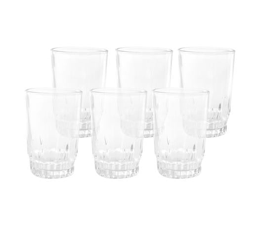 6-Piece 6oz Glass Tumbler Set | Clear Drinking Glasses for Water, Juice, Soft Drinks & Whisky | Dishwasher Safe Glass Cups