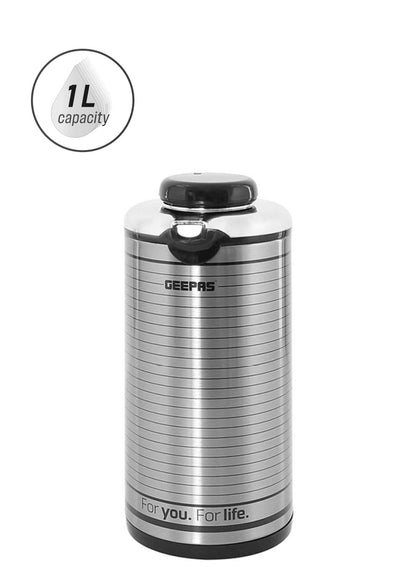 Geepas GVF5260 Vacuum Flask - Coffee Heat Insulated Thermos 1.6L for Keeping Hot/Cold Long Hour Heat/Cold Retention, Multi-Walled Vacuum for Coffee, Hot Water, Tea, Beverage | Ideal for Social Occasion, Commercial & Outings