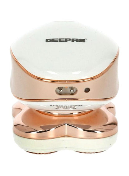 Four Heads Lady Shaver, Rechargeable, 55 Minutes Working Time, Ergonomic And Palm Perfect Design, Includes 4 Floating Heads, Gentle On All Skin Types White/Gold