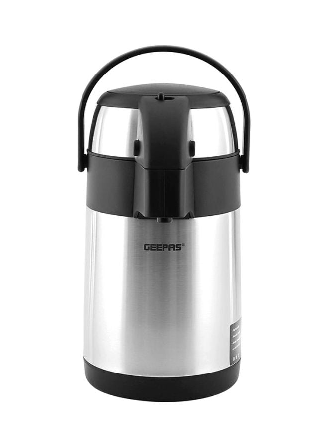 Geepas GVF5262 Vacuum Flask | Coffee Heat Insulated Thermos | 2.5L |for Keeping Hot/Cold 24 Hours Heat/Cold Retention, Double-Walled Vacuum for Coffee, Hot Water, Tea, Beverage | Ideal for Social Occasion, Commercial & Outings