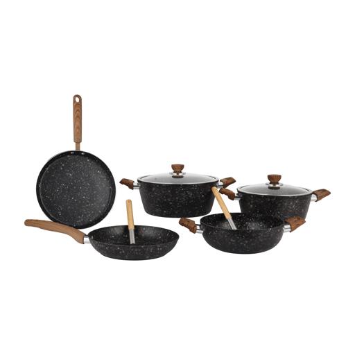 9-Piece MultiStone Forged Aluminium Cookware Set | Non-Stick Kitchen Cookware Set | Durable Pots & Pans