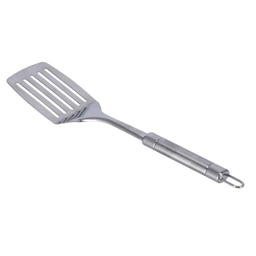 Stainless Steel Slotted Turner With Tube Handle Fish Slice Serving Spatula  RF9850 Silver 35x8x3.6cm