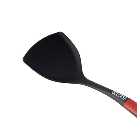 Delcasa  DC1674 Professional Nylon Turner - Ultra Stylish Heat Resistant Turner/Fish Slice with Long Handle - Ideal Flipper Spatula for Flipping Sauting Lifting Serving Eggs Omelette Pancakes Fish Burgers