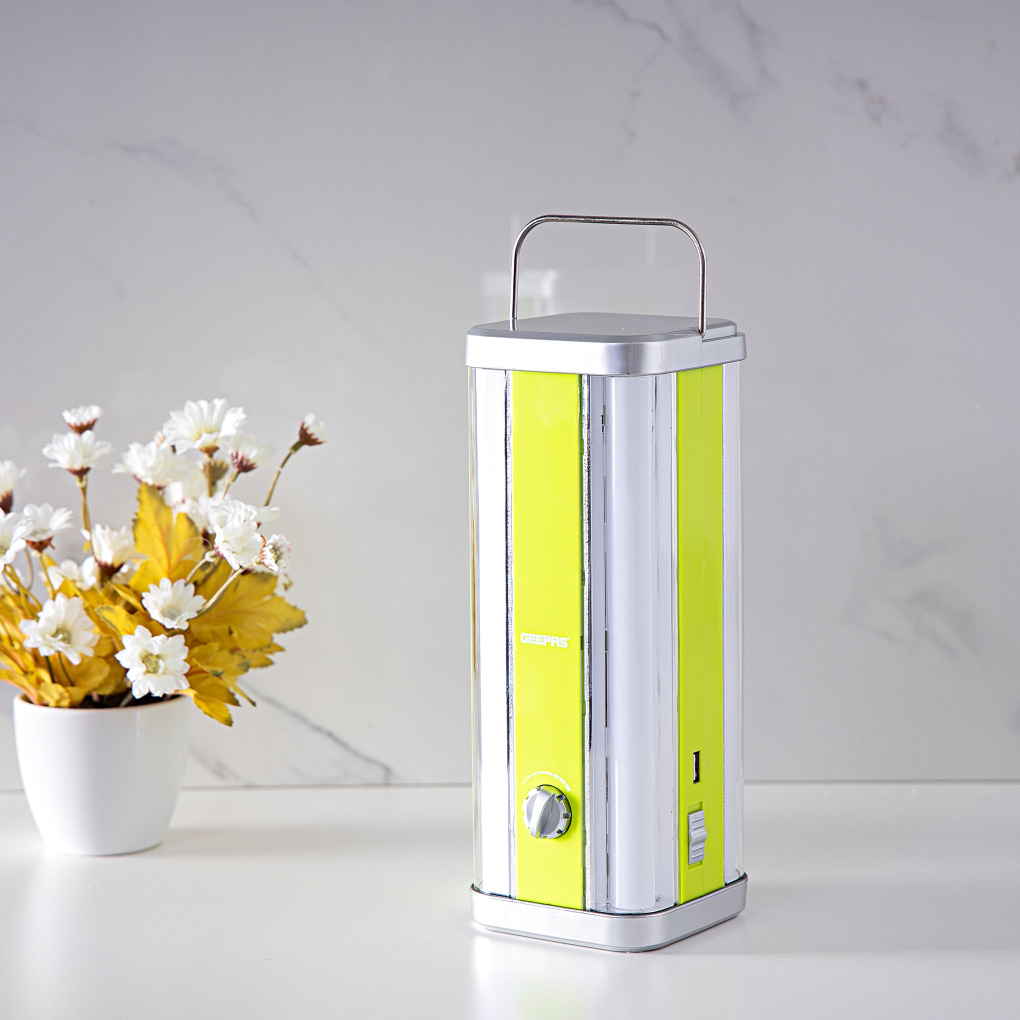 Multi-functional LED Emergency Lantern 4000mAh | Portable, Lightweight | Solar Input with Dimmer Function | 4 Hours Working |GE5595, Multi Color