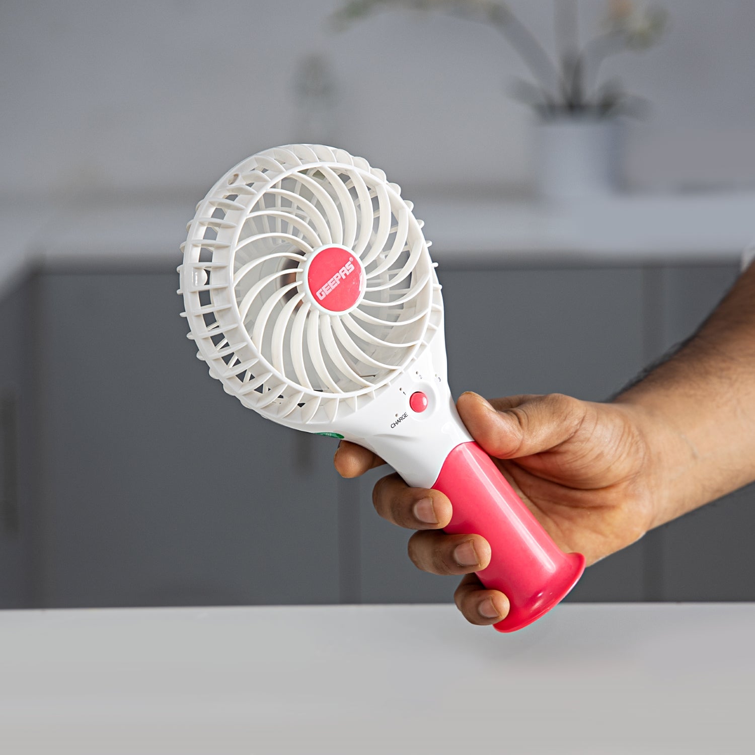 Rechargeable Mini Fan with 3 Speed Options, GF9617, Multicolor