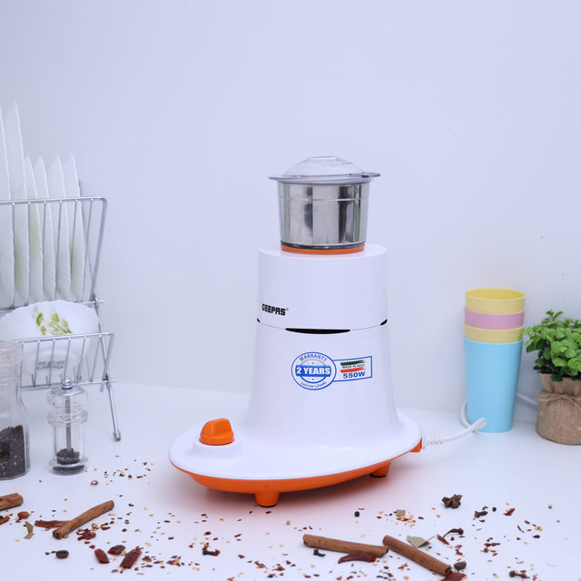 3-In-1 Electric Mixer Grinder With Stainless  Steel Jars 1.2 L 550 W GSB5080 White/Blue/Silver