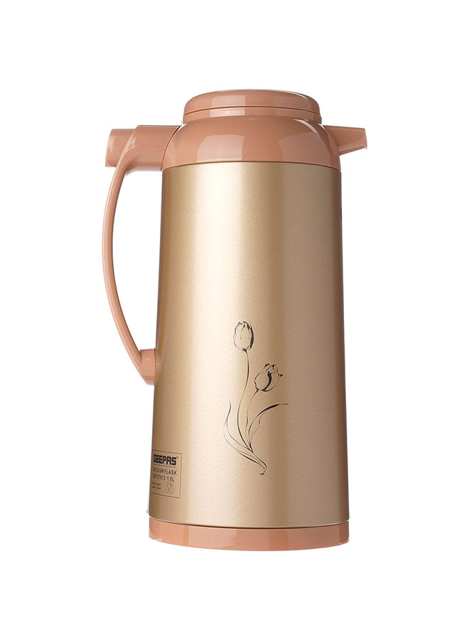 Hot And Cold Vacuum Flask Gold/Brown 1.6Liters Gvf27013 White