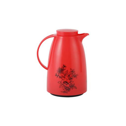 Jenna 1L Vacuum Flask RF11758 – Vacuum Insulated Glass Flask with Pink Glass Inner, Leak-Proof Hot & Cold Beverage Jug
