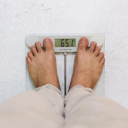 RF8351 Metallic Digital Body Weight Scale | High Accuracy Smart Bathroom Scale with Large LCD Display | Auto ON/OFF, Multiple Weight Units, 150kg Capacity | 5mm Tempered Glass Slim Design