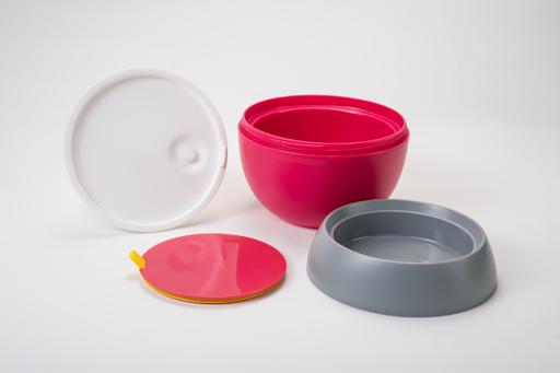 2 Layer Fashionable Round Lunch Box | Insulated Leakproof Food Container with Spoon & Fork